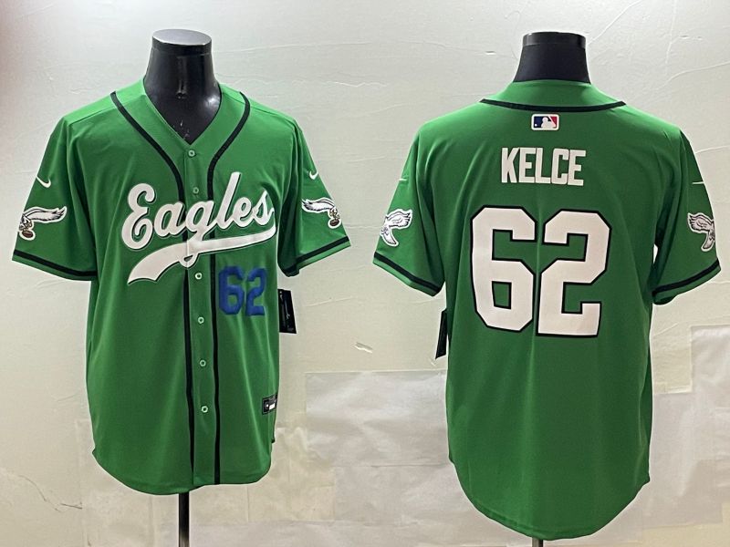 Men Philadelphia Eagles #62 Kelce Green three generations Jointly Name 2025 Nike Limited NFL Jersey style 11